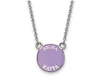 LogoArt Sterling Silver Sigma Kappa Extra Small Enameled Pendant Necklace With 18 Inch