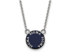 LogoArt Sterling Silver Sigma Sigma Sigma Extra Small Enameled Pendant Necklace With 18 Inch
