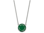 LogoArt Sterling Silver Alpha Sigma Tau Small Enameled Pendant Necklace With 18 Inch