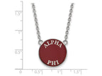 LogoArt Sterling Silver Alpha Phi Small Enameled Pendant Necklace With 18 Inch