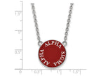 LogoArt Sterling Silver Alpha Sigma Alpha Small Enameled Pendant Necklace With 18 Inch