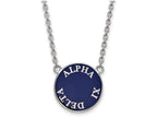 LogoArt Sterling Silver Alpha Xi Delta Small Enameled Pendant Necklace With 18 Inch