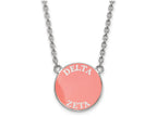LogoArt Sterling Silver Delta Zeta Small Enameled Pendant Necklace With 18 Inch