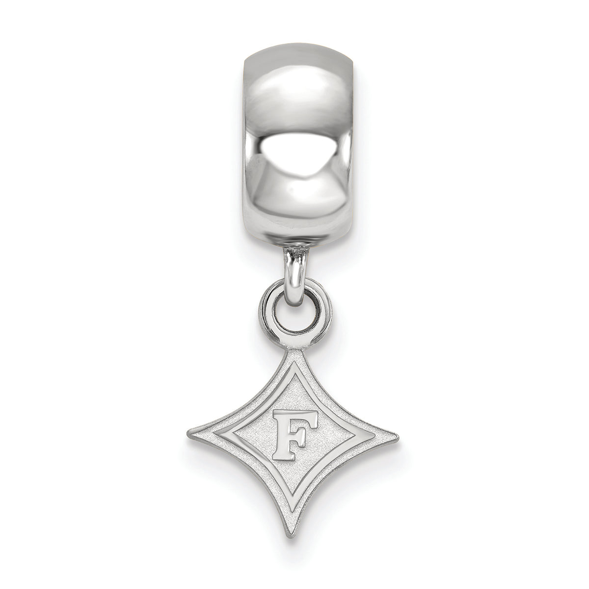 LogoArt Sterling Silver Furman University Bead Charm Charm Xs Dangle Bead Charm