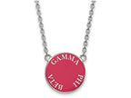 LogoArt Sterling Silver Gamma Phi Beta Small Enameled Pendant Necklace With 18 Inch