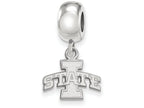 LogoArt Sterling Silver Iowa State University Bead Charm Charm Xs Dangle Bead Charm