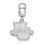 LogoArt Sterling Silver Marquette University Bead Charm Charm Small Dangle Bead Charm