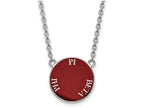 LogoArt Sterling Silver Pi Beta Phi Small Enameled Pendant Necklace With 18 Inch