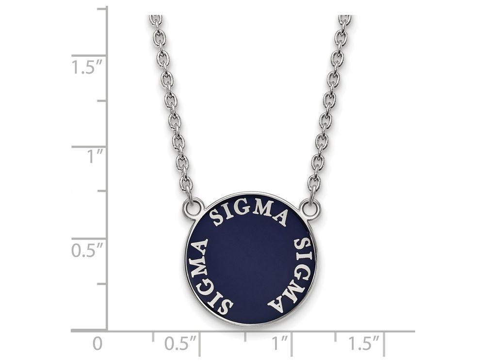 LogoArt Sterling Silver Sigma Sigma Sigma Small Enameled Pendant Necklace With 18 Inch