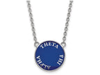 LogoArt Sterling Silver Theta Phi Alpha Small Enameled Pendant Necklace With 18 Inch