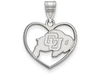 LogoArt Sterling Silver University Of Colorado Pendant Necklace In Heart