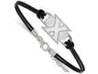 Logoart 925 Sterling Silver Xavier University Black Leather Bracelet