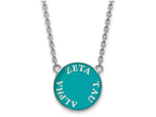 LogoArt Sterling Silver Zeta Tau Alpha Small Enameled Pendant Necklace With 18 Inch