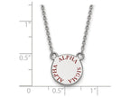 LogoArt Sterling Silver Alpha Sigma Alpha Extra Small Enameled Pendant Necklace With 18 Inch