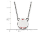 LogoArt Sterling Silver Chi Omega Extra Small Enameled Pendant Necklace With 18 Inch