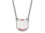 LogoArt Sterling Silver Chi Omega Extra Small Enameled Pendant Necklace With 18 Inch