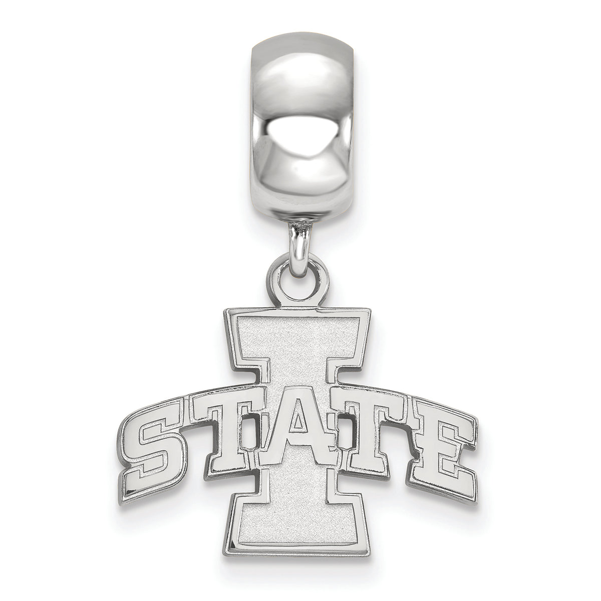 LogoArt Sterling Silver Iowa State University Bead Charm Charm Small Dangle Bead Charm