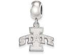 LogoArt Sterling Silver Iowa State University Bead Charm Charm Small Dangle Bead Charm