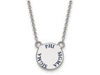 LogoArt Sterling Silver Phi Sigma Sigma Extra Small Enameled Pendant Necklace With 18 Inch
