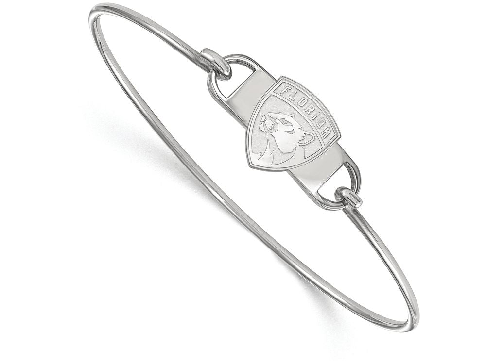 Logoart 925 Sterling Silver Florida Panthers Small Center Wire Bangle