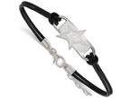 Logoart 925 Sterling Silver Dallas Stars Small Center Leather Bracelet