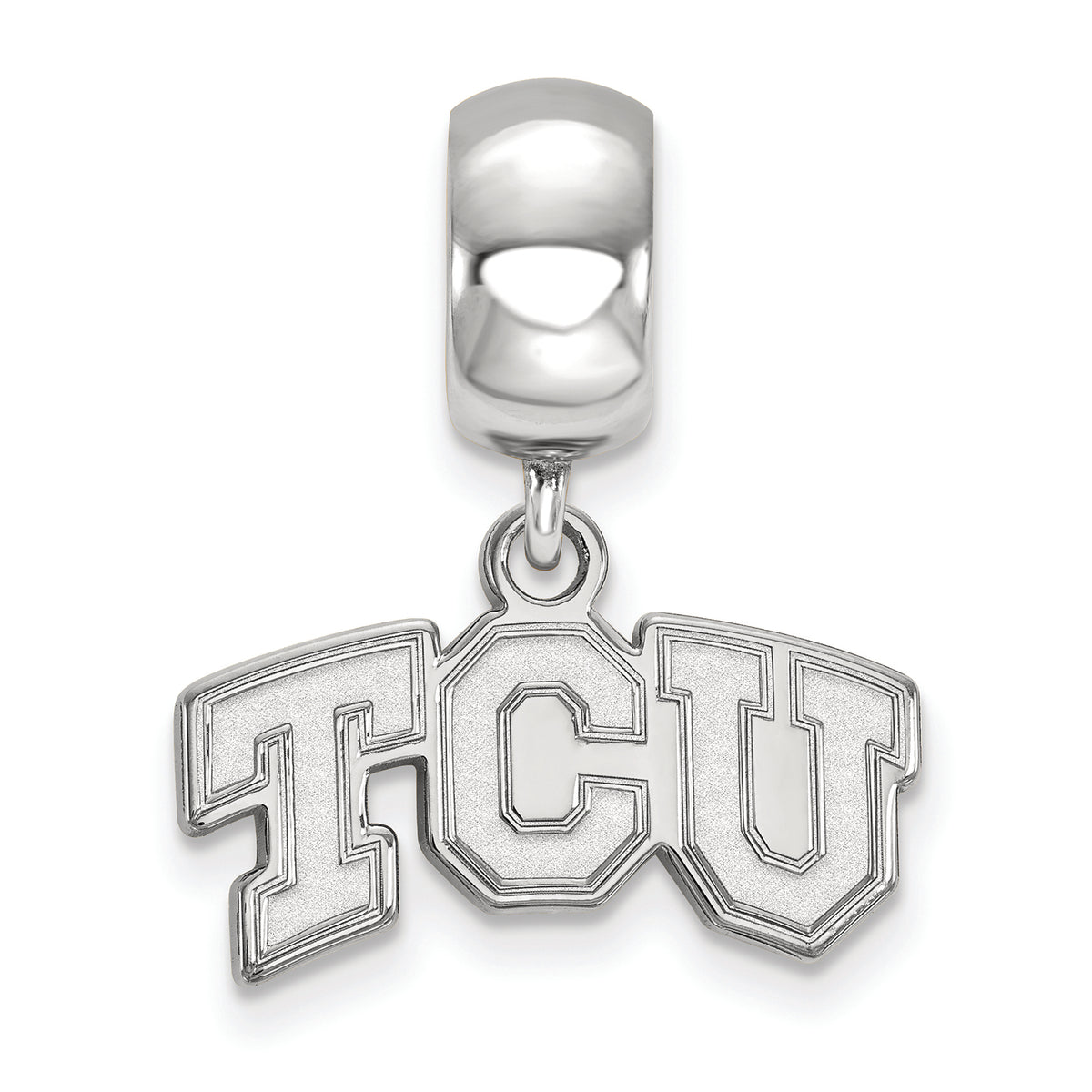 LogoArt Sterling Silver Texas Christian University Bead Charm Charm Xs Dangle Bead Charm