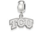 LogoArt Sterling Silver Texas Christian University Bead Charm Charm Xs Dangle Bead Charm