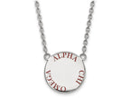 LogoArt Sterling Silver Alpha Chi Omega Small Enameled Pendant Necklace With 18 Inch
