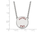 LogoArt Sterling Silver Alpha Phi Small Enameled Pendant Necklace With 18 Inch