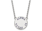 LogoArt Sterling Silver Alpha Xi Delta Small Enameled Pendant Necklace With 18 Inch