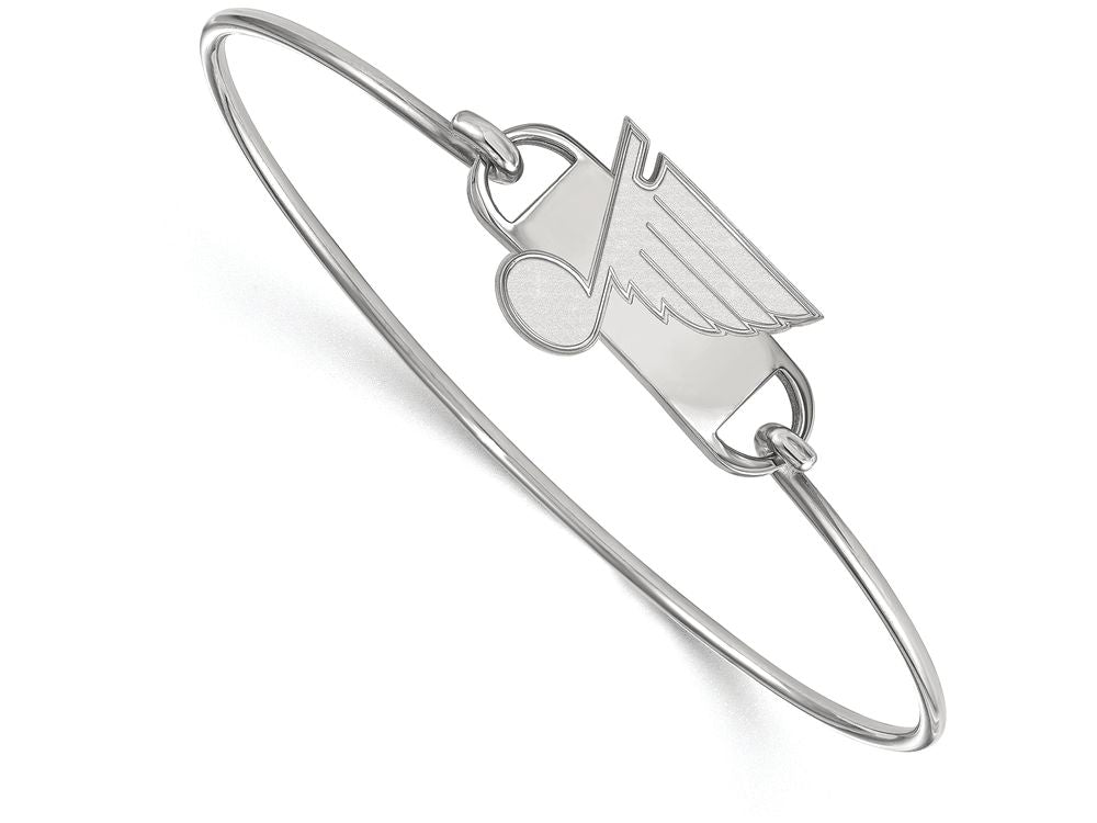 LogoArt Sterling Silver St. Louis Blues Small Ctr Wire Bangle