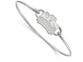 LogoArt Sterling Silver Baylor University Small Ctr Wire Bangle