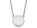 LogoArt Sterling Silver Delta Gamma Small Enameled Pendant Necklace With 18 Inch