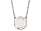 LogoArt Sterling Silver Delta Zeta Small Enameled Pendant Necklace With 18 Inch