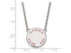 LogoArt Sterling Silver Gamma Phi Beta Small Enameled Pendant Necklace With 18 Inch
