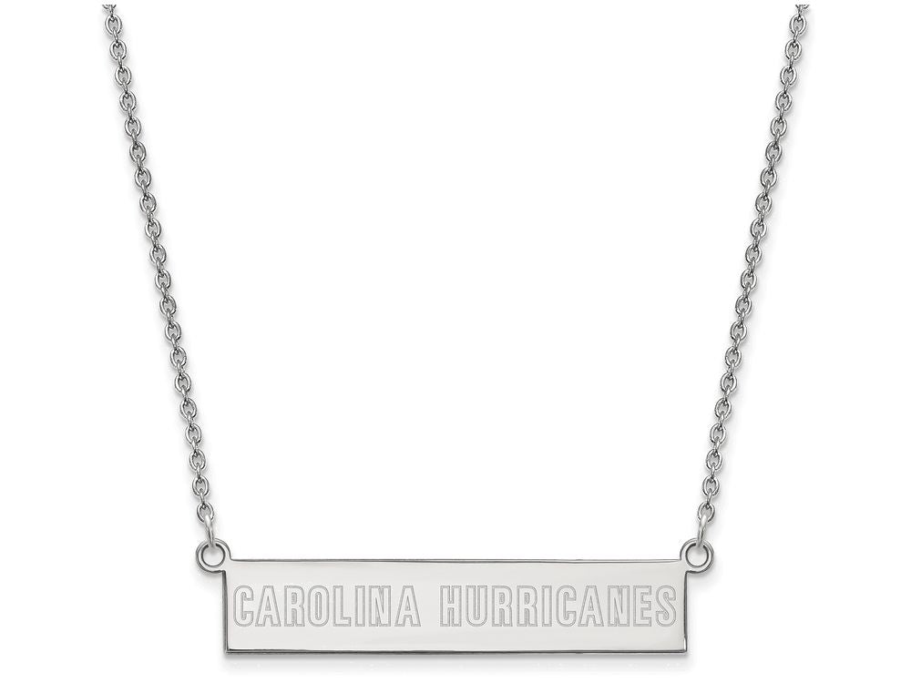 Logoart 925 Sterling Silver Carolina Hurricanes Small Bar Necklace