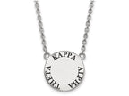 LogoArt Sterling Silver Kappa Alpha Theta Small Enameled Pendant Necklace With 18 Inch