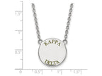 LogoArt Sterling Silver Kappa Delta Small Enameled Pendant Necklace With 18 Inch