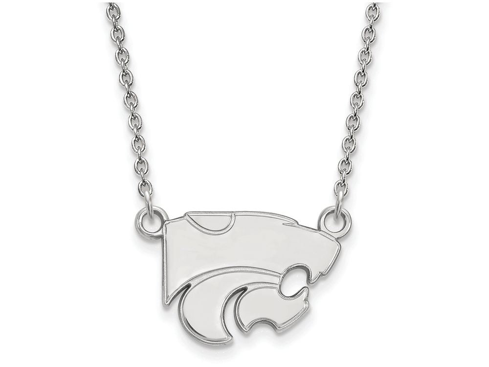 LogoArt Sterling Silver Kansas State University Small Pendant Necklace