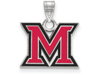 LogoArt Sterling Silver Miami University Small Enamel Pendant Necklace