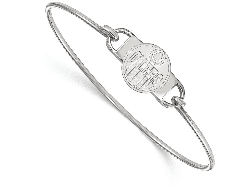 Logoart 925 Sterling Silver Edmonton Oilers Small Center Wire Bangle