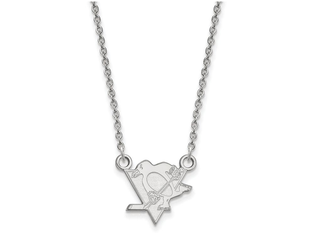 LogoArt Sterling Silver Pittsburgh Penguins Small Pendant Necklace