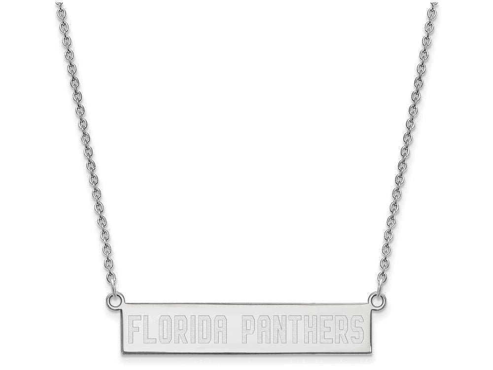 Logoart 925 Sterling Silver Florida Panthers Small Bar Necklace