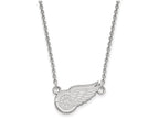 LogoArt Sterling Silver Detroit Red Wings Small Pendant Necklace