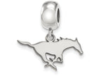 LogoArt Sterling Silver Southern Methodist University Bead Charm Charm Small Dangle Bead Charm