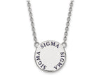 LogoArt Sterling Silver Sigma Sigma Sigma Small Enameled Pendant Necklace With 18 Inch