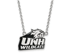 LogoArt Sterling Silver University Of New Hampshire Large Enamel Pendant Necklace