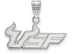 LogoArt Sterling Silver University Of South Florida Medium Pendant Necklace