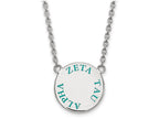 LogoArt Sterling Silver Zeta Tau Alpha Small Enameled Pendant Necklace With 18 Inch