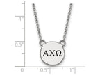 LogoArt Sterling Silver Alpha Chi Omega Extra Small Enameled Pendant Necklace With 18 Inch